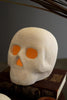 Set of 2 Cement Halloween Skulls Luminaries