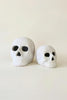 Set of 2 Cement Halloween Skulls Luminaries