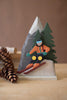 Painted Wood Snow Skiing Scene