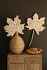 Hand-Carved Paulownia Wood Maple Leaf Wall Art (Set of 3)