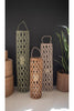 Set of 3 Tall Willow Lanterns with Glass Inserts