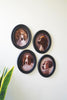 Set of 4 Framed Oval Hound Prints under Glass
