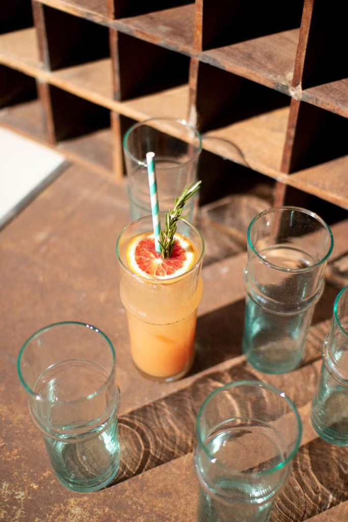 Tall Recycled Moroccan Style Tea Glass (Set of 6)