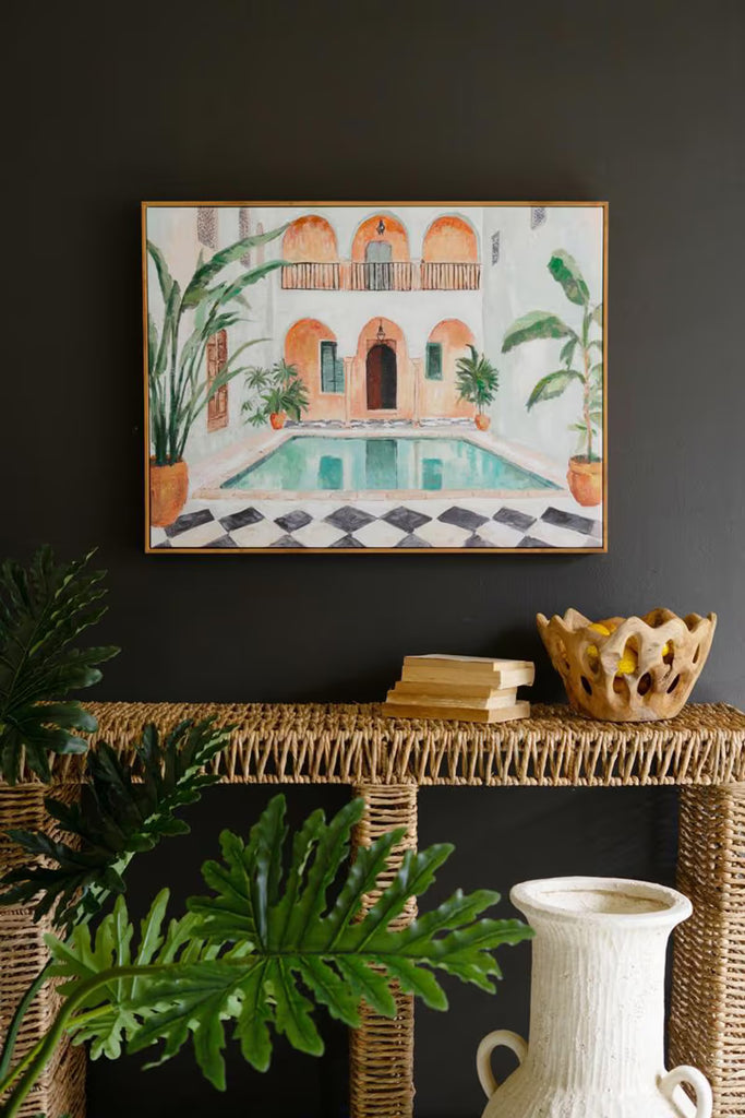 Framed Moroccan Hotel Painting