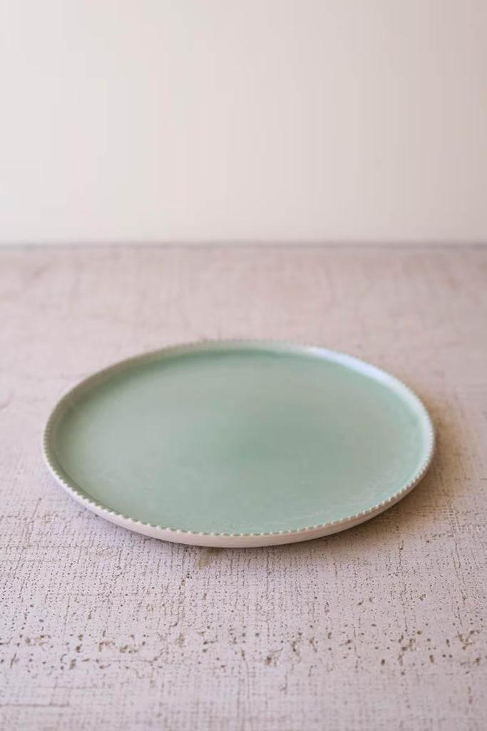 Set of 3 Sea Mist Ceramic Dinner Plate, Salad Plate and Bowl (6 Sets)