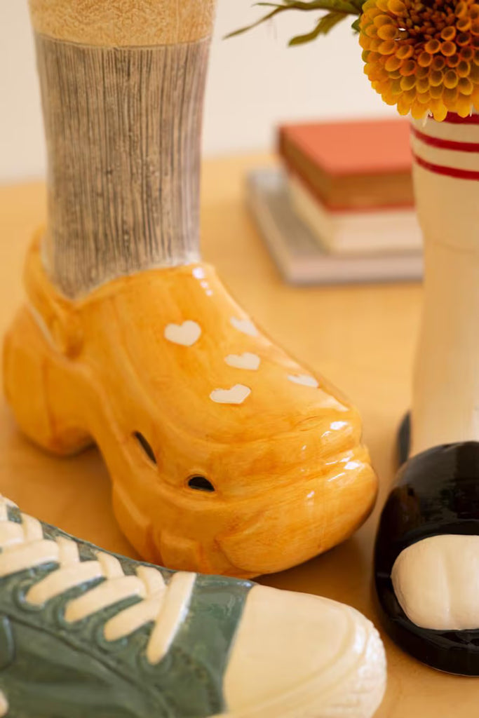 Ceramic Crocs and Socks Vase