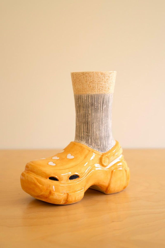 Ceramic Crocs and Socks Vase