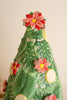 Ceramic Christmas Tree with Lemons and Poinsettias
