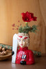 Large Ceramic Snow Skier Woman Vase