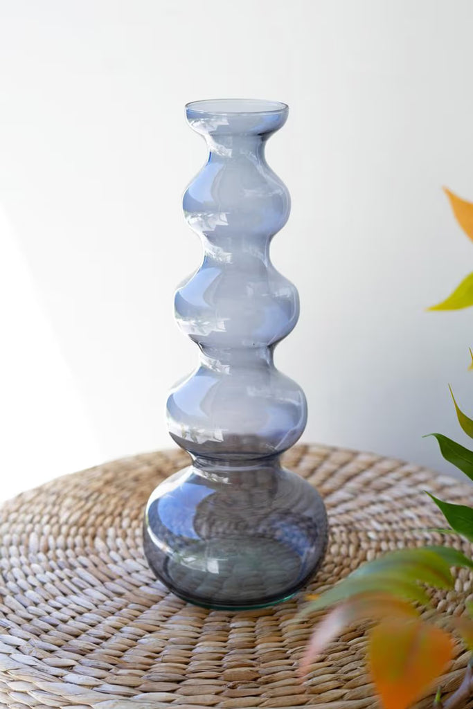 Small Glass Bubble Vase / Blue