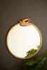 Antique Gold Metal Framed Mirror with Sparrow