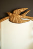 Antique Gold Metal Framed Mirror with Sparrow