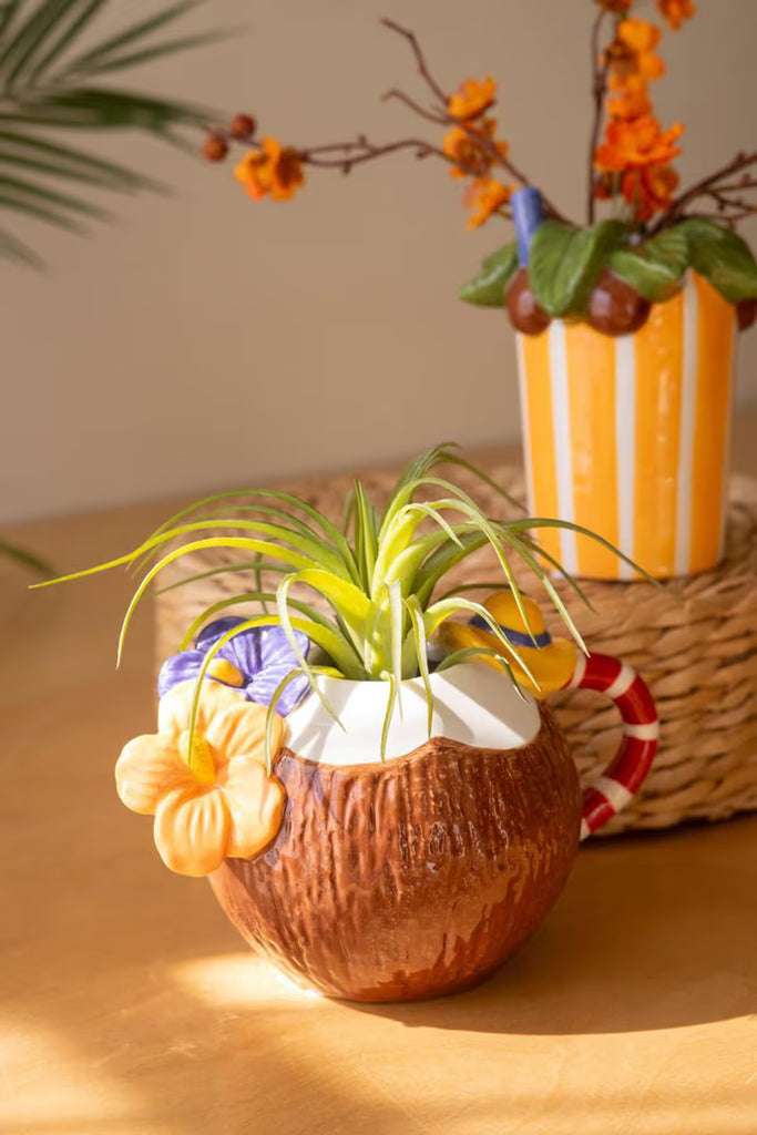 Set of 2 Ceramic Cocktail-Inspired Vases