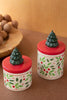 Set of 2 Ceramic Christmas Canisters