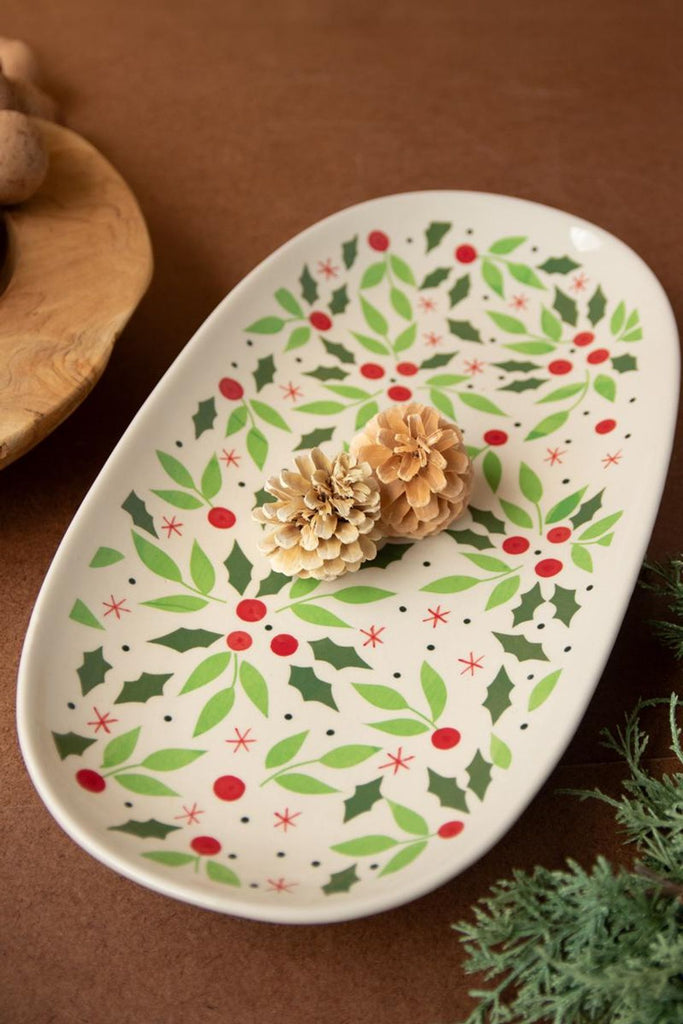 Oval Ceramic Christmas Platter