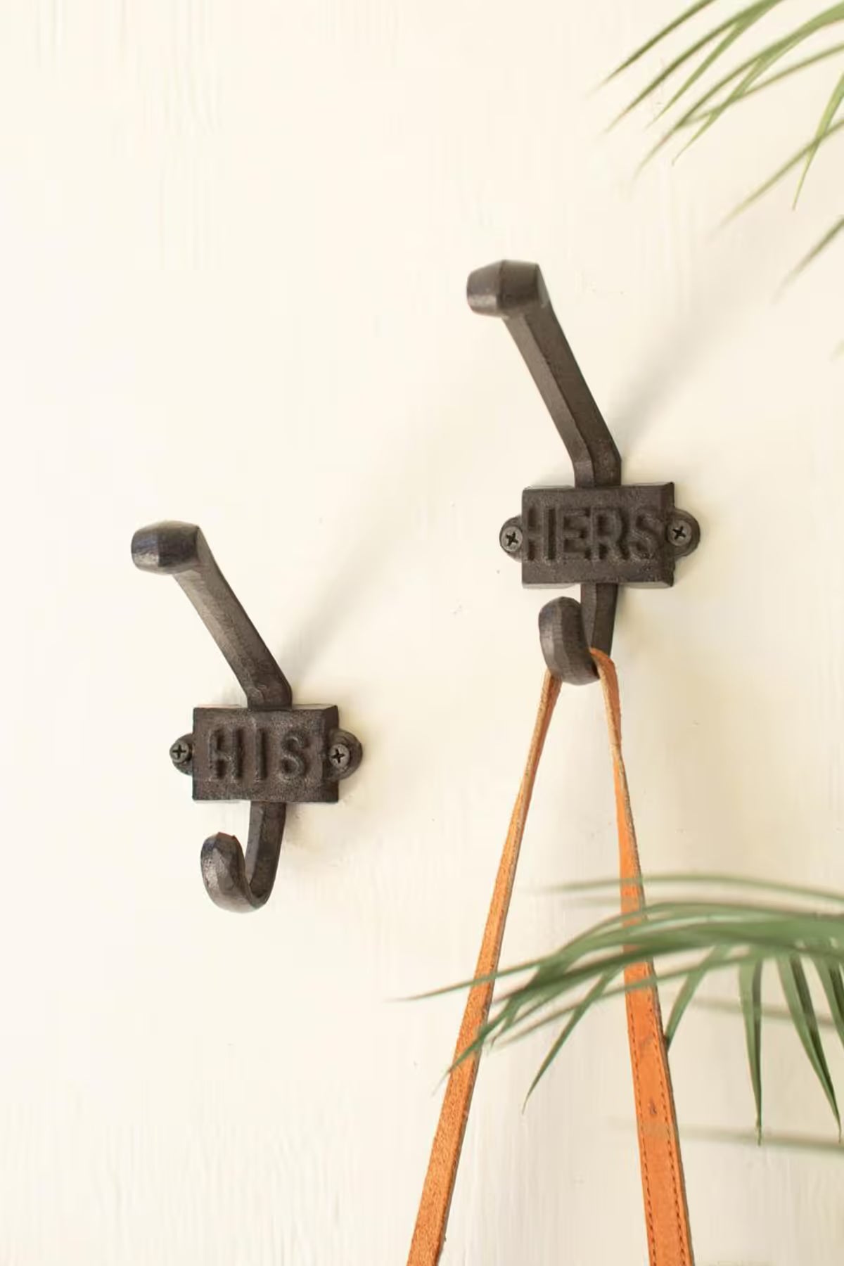 Set of 2 Cast Iron His and Hers Hooks