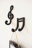 Set of 2 Cast Iron Musical Notes Hooks