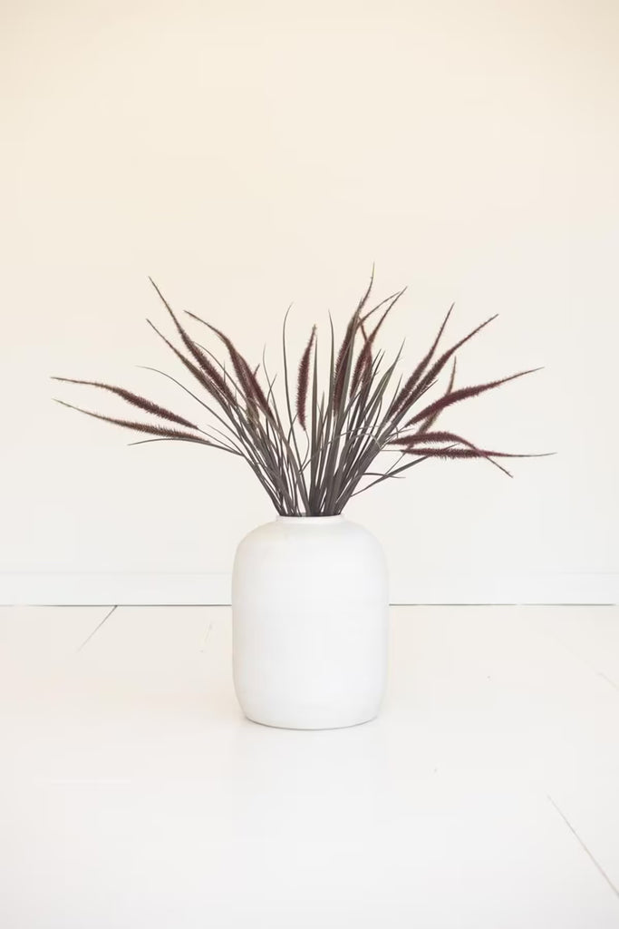 Artificial Reed Spray with Burgundy Plumes (Set of 6)
