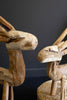 Set of 2 Rustic Teak Reindeer