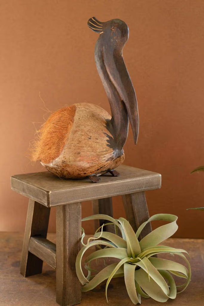 Coconut Pelican Sculpture