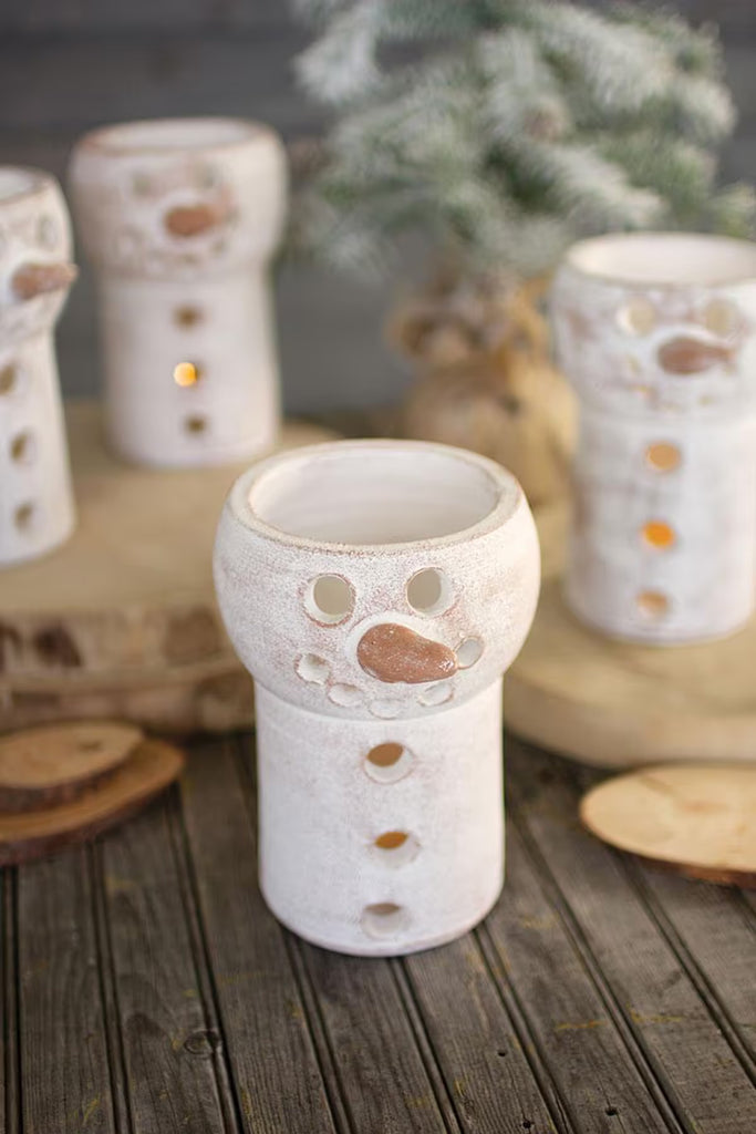 Clay Snowman Luminary (Set of 4)