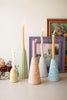 Set of 5 Painted Clay Party Hat Candle Taper Holders