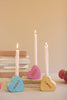 Set of 3 Clay Conversation Heart Candle Holders