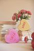 Set of 2 Clay Conversation Heart Vases