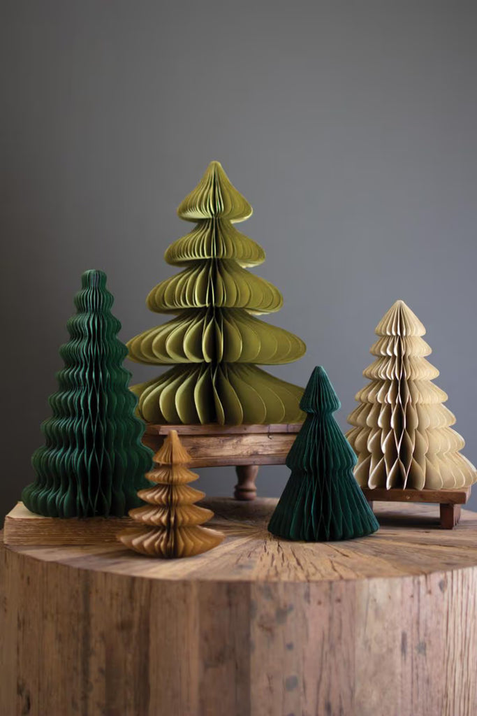 Set of 5 Paper Accordion Christmas Trees
