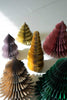 Set of 6 Jewel Tone Paper Accordian Christmas Trees