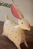 Set of 2 Painted Iron Rabbits with Polka Dots