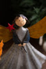 Set of 2 Recycled Metal Angels on Wooden Bases