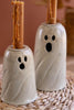 Set of 2 Metal Ghost Taper Candle Holders