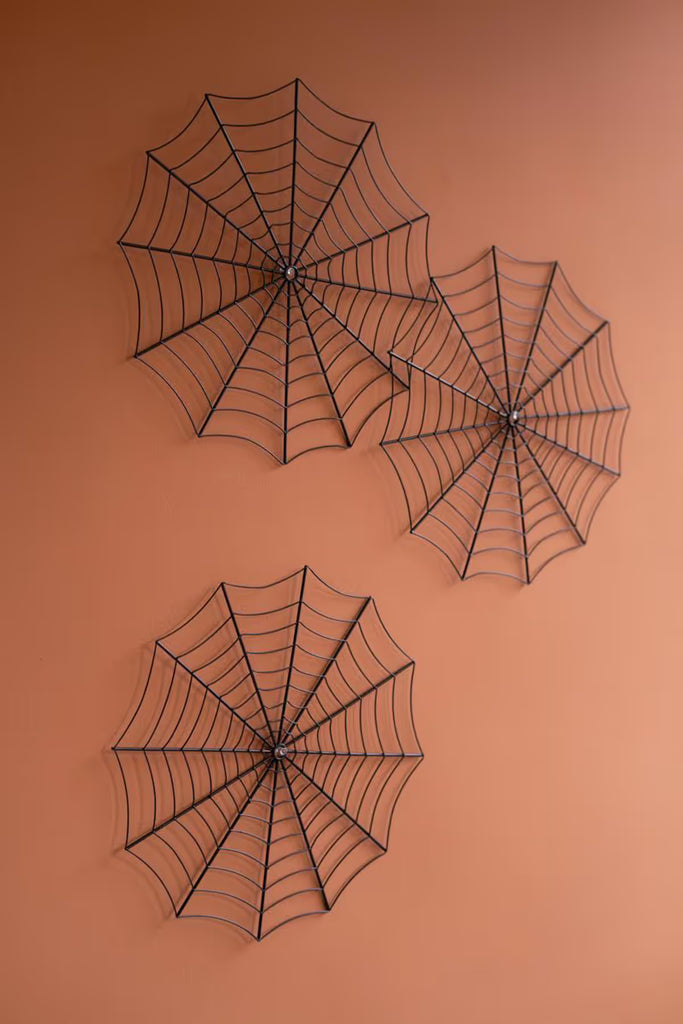 Set of 4 Black Wire Spider Web Placemats