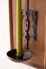 Wooden Wall Sconce with Repurposed Iron Ladle Candle Holder (Set of 2)