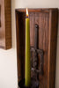 Wooden Wall Sconce with Repurposed Iron Ladle Candle Holder (Set of 2)