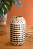 Spun Bamboo Vase with Multi-Color Capiz Shell Detail / #3