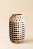 Spun Bamboo Vase with Multi-Color Capiz Shell Detail / #3