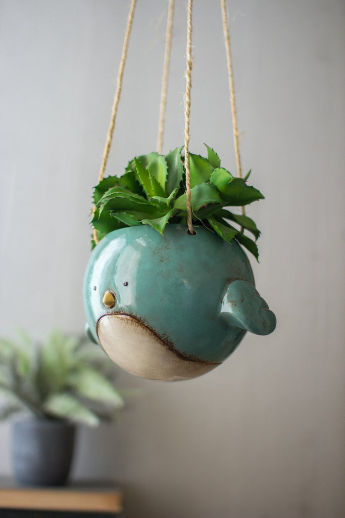Ceramic Hanging Planter - Blue Bird - Hearts Attic 
