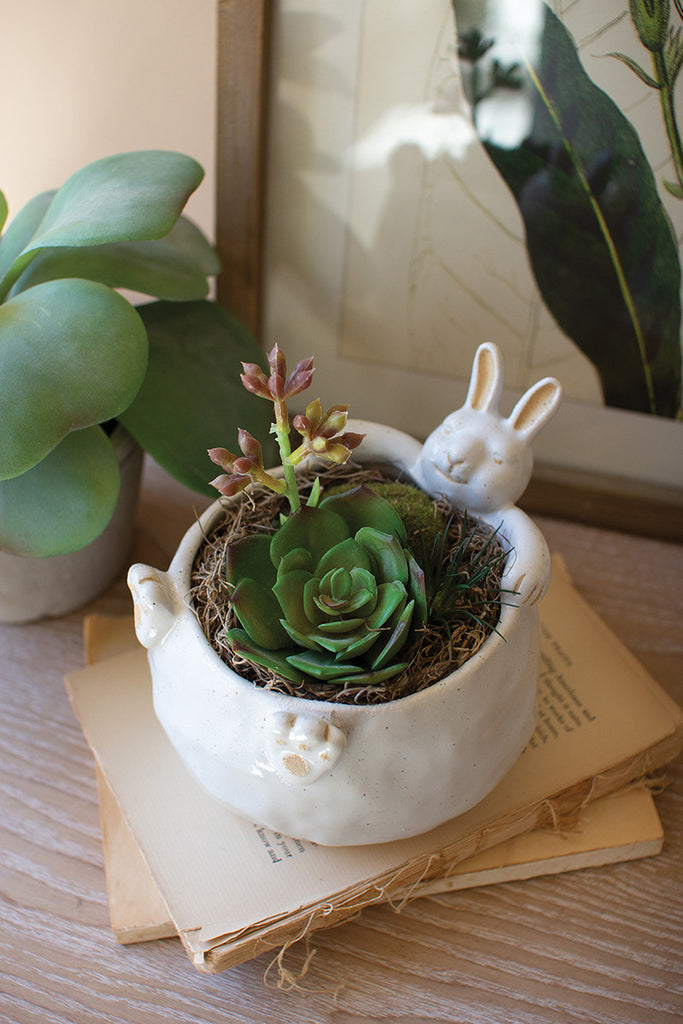 Ceramic Rabbit Planter - Hearts Attic 