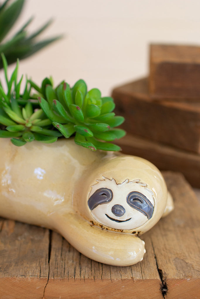 Set Of Two Ceramic Sloth Vases - Hearts Attic 
