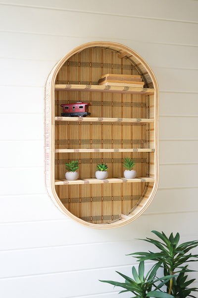 Oval Rattan Wall  Shelf - Hearts Attic 