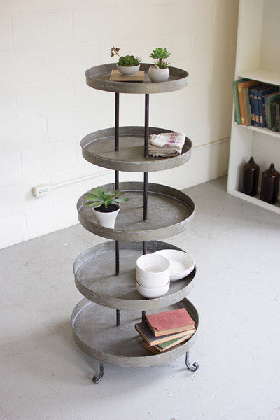 5 Tiered Round Metal Display Tower - Hearts Attic 