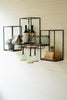 Metal And Wood Cubed Wall Wine Bar - Hearts Attic 