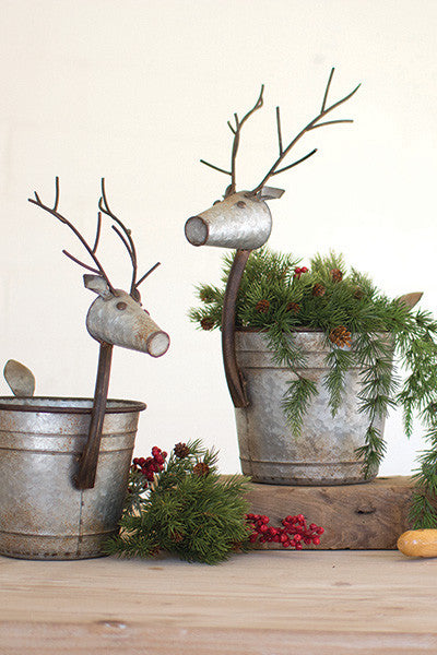 deer plant pot Metal Deer Planters
