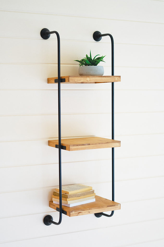 Wall Ladder Three Tiered Shelf - Hearts Attic 