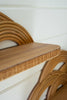 Set Of 2 Wooden Wall Shelves With Arched Cane Detail - Hearts Attic 