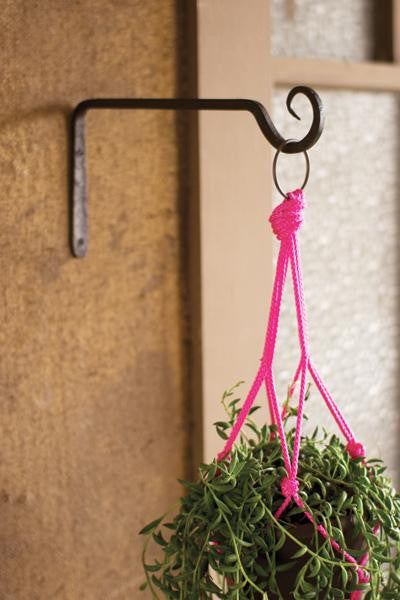 cast iron hanging plant bracket Hand Forged Iron Plant Hook– Hearts Attic
