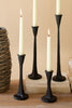 Set Of Four Cast Iron Taper Candle Holders - Black - Hearts Attic 