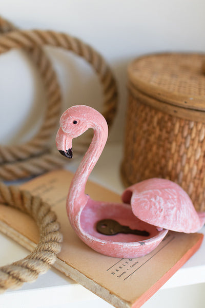 Cast Iron Flamingo Hide-A Key - Hearts Attic 